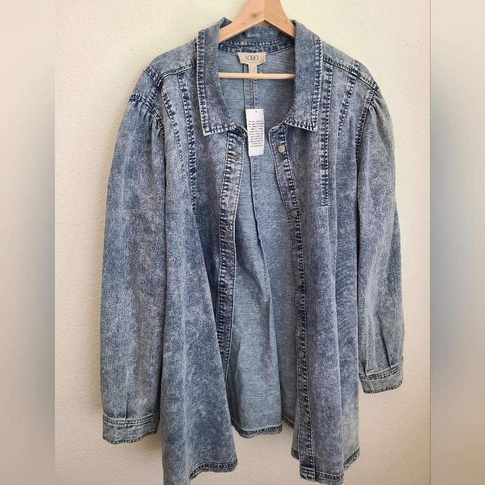 LOGO Lori Golstein Jean Jacket Plus Size 5x New Women's